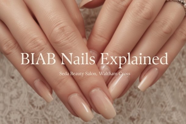 Natural-looking glossy nude BIAB overlay nails - BIAB Nails Explained, Seda Beauty Salon Waltham Cross
