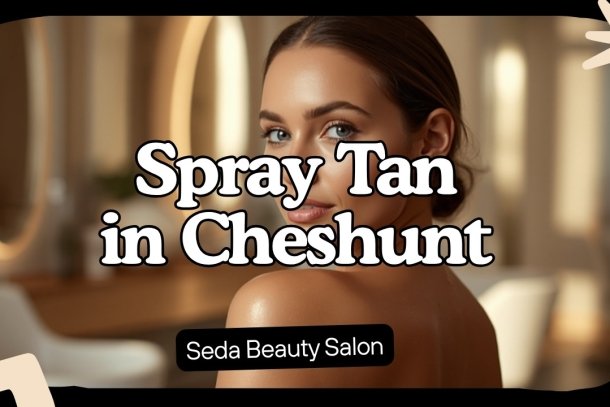 Woman with a natural sun-kissed spray tan glow - Spray Tan in Cheshunt, Seda Beauty Salon