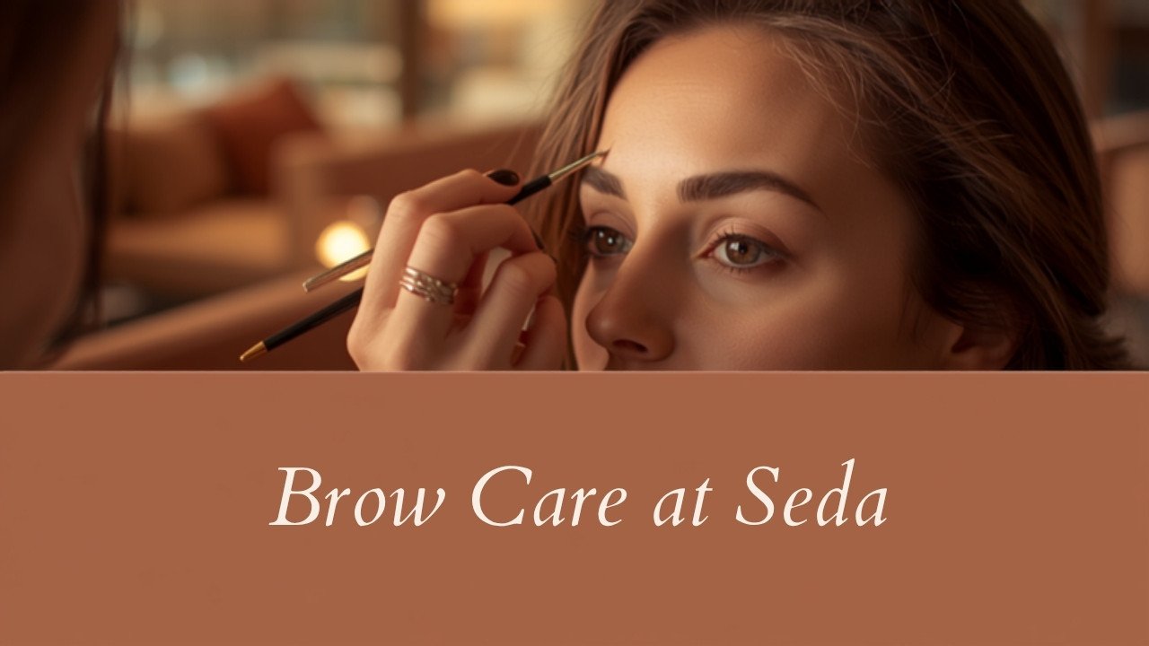 Beautician shaping a client's eyebrow in a salon - Seda Beauty Salon, Waltham Cross Beautician shaping a client's eyebrow in a salon - Seda Beauty Salon, Waltham Cross