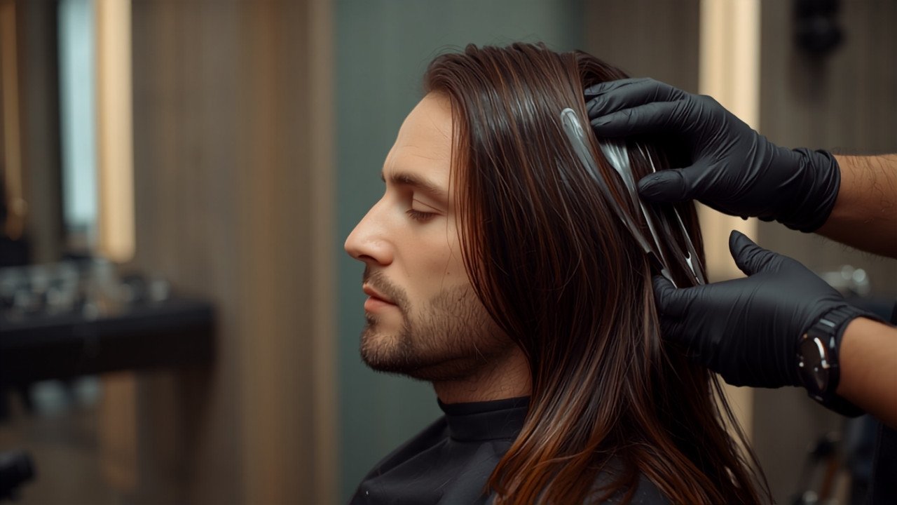 A man having his long hair cut and conditioned in a salon - Seda Beauty Salon near Cheshunt A man having his long hair cut and conditioned in a salon - Seda Beauty Salon near Cheshunt